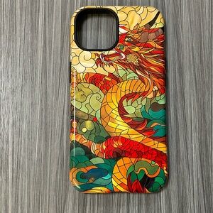 IPhone14 - Vibrant Colorful Dragon Pattern Phone Case in Gloss Finish
